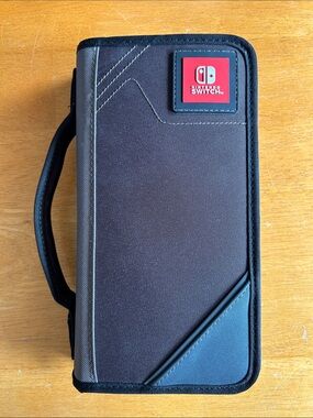 Nintendo Switch Carrying Case in Brown, Black and Gray with Red Logo